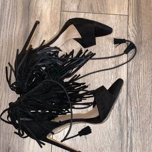 ZARA BASIC COLLECTION FRINGED HIGH HEELS